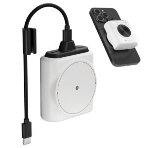 Moji 10K Smallest Wireless 10000Mah Fast Charging Power Bank with Detachable USB Type-C Cable, Strong Magnet, 20W Wired Output, for 12 & Above, Android & All Qi Enabled Devices